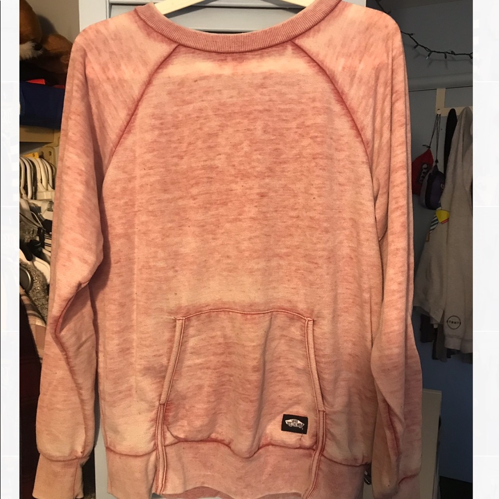 pink vans sweater w/pocket/sleeve